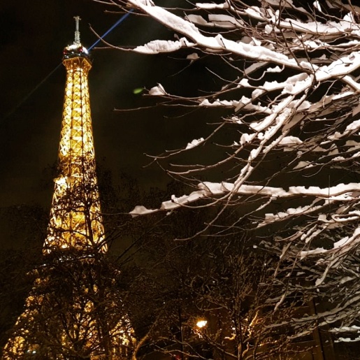 Eiffel Tower snow 2018